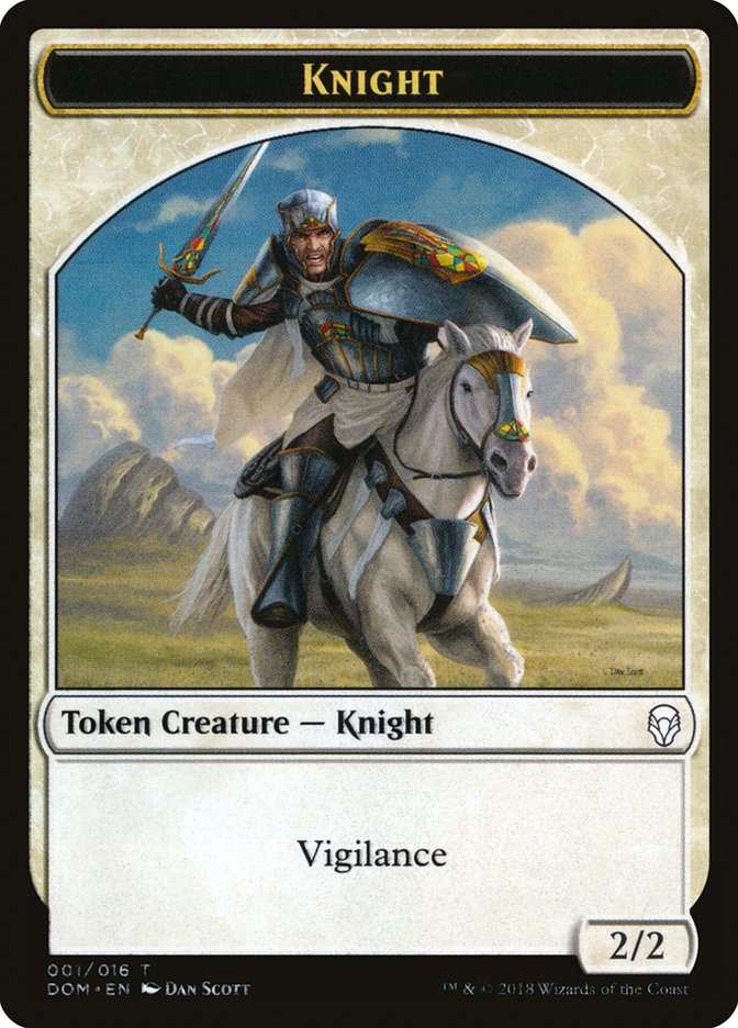 Knight Token (001/016) [Dominaria Tokens] | Game Grid - Logan