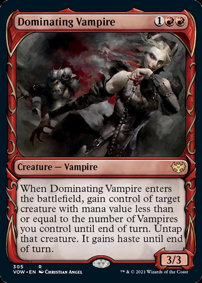 Dominating Vampire (Showcase Fang Frame) [Innistrad: Crimson Vow] | Game Grid - Logan