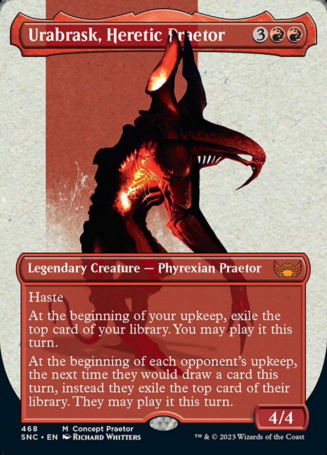 Urabrask, Heretic Praetor (Borderless Concept Praetors) [Phyrexia: All Will Be One] | Game Grid - Logan