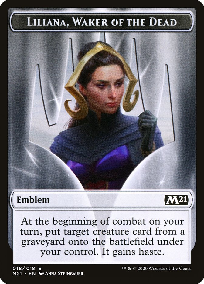 Liliana, Waker of the Dead Emblem [Core Set 2021 Tokens] | Game Grid - Logan