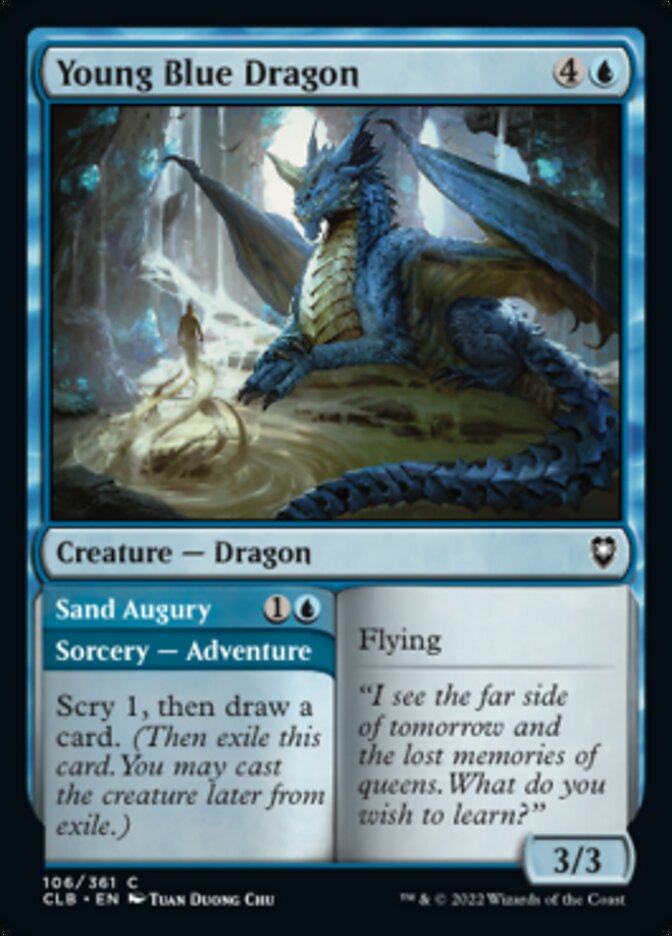 Young Blue Dragon // Sand Augury [Commander Legends: Battle for Baldur's Gate] | Game Grid - Logan