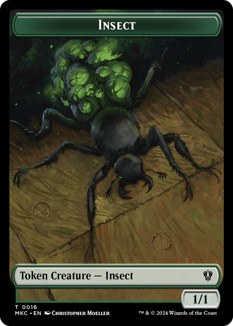 Insect (0016) // Manifest Double-Sided Token [Murders at Karlov Manor Commander Tokens] | Game Grid - Logan