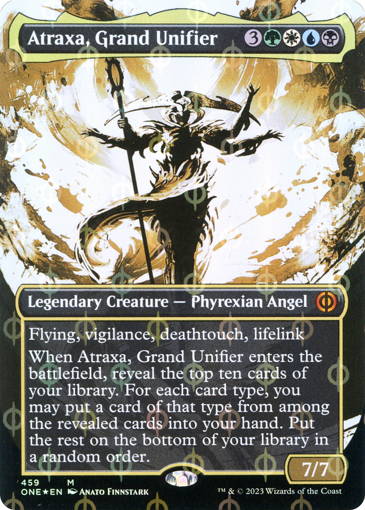 Atraxa, Grand Unifier (Borderless Ichor Step-and-Compleat Foil) [Phyrexia: All Will Be One] | Game Grid - Logan