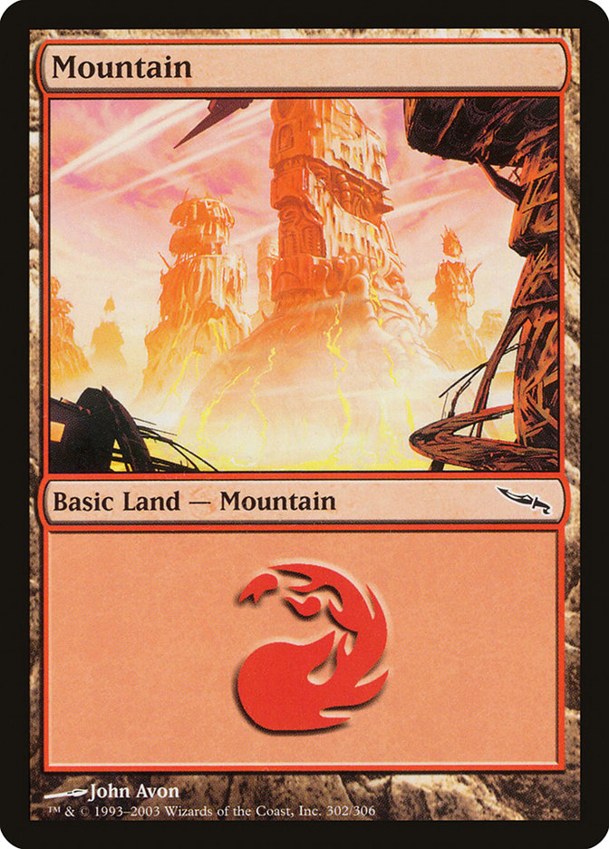 Mountain (302) [Mirrodin] | Game Grid - Logan