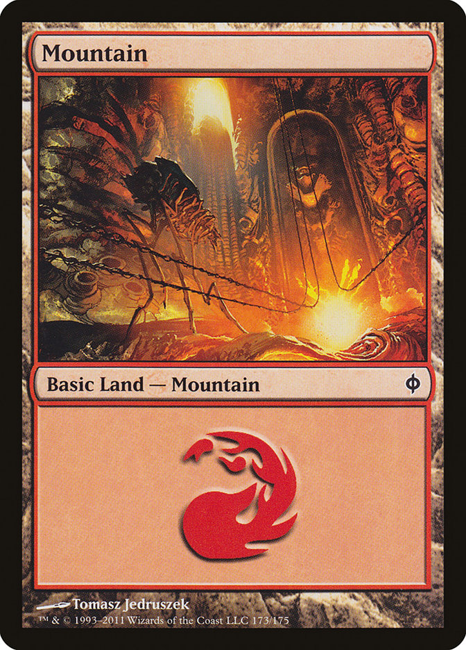 Mountain (173) [New Phyrexia] | Game Grid - Logan