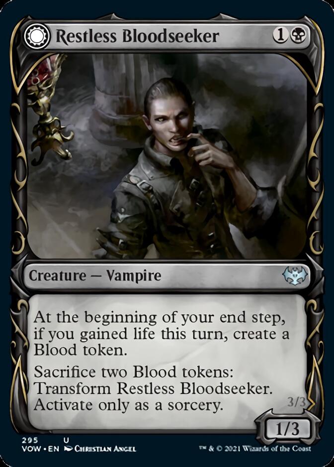 Restless Bloodseeker // Bloodsoaked Reveler (Showcase Fang Frame) [Innistrad: Crimson Vow] | Game Grid - Logan