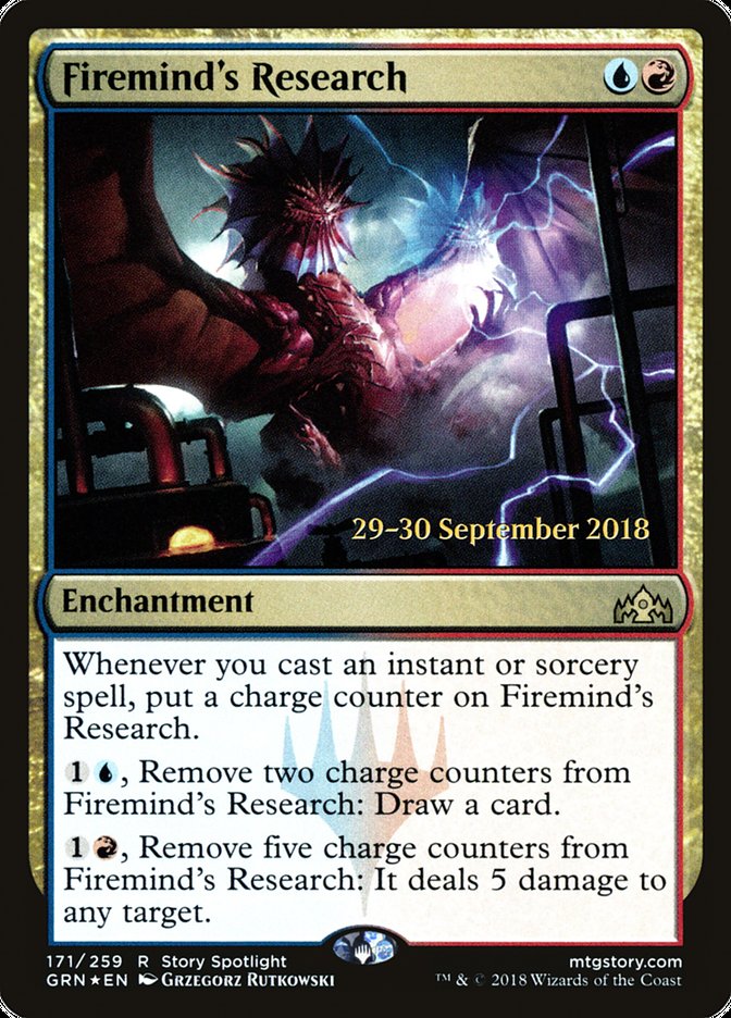 Firemind's Research [Guilds of Ravnica Prerelease Promos] | Game Grid - Logan