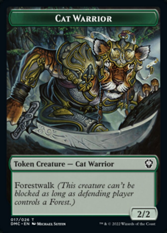 Saproling // Cat Warrior Double-Sided Token [Dominaria United Tokens] | Game Grid - Logan