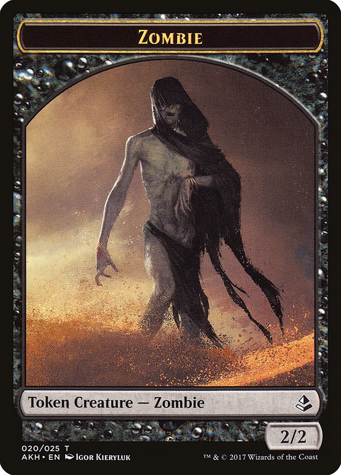 Gideon of the Trials Emblem // Zombie Double-Sided Token [Amonkhet Tokens] | Game Grid - Logan