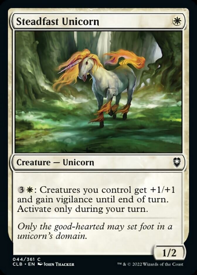 Steadfast Unicorn [Commander Legends: Battle for Baldur's Gate] | Game Grid - Logan
