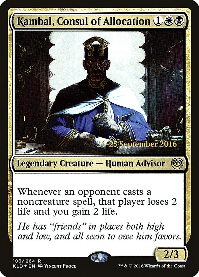 Kambal, Consul of Allocation [Kaladesh Prerelease Promos] | Game Grid - Logan