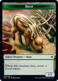 Boar // Food (15) Double-Sided Token [Throne of Eldraine Tokens] | Game Grid - Logan