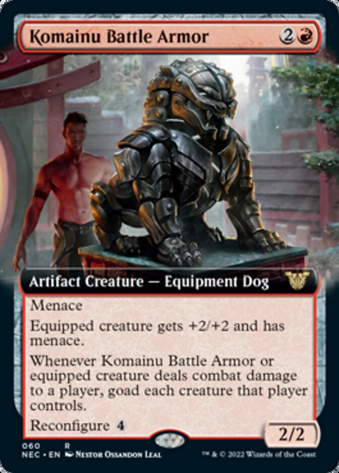 Komainu Battle Armor (Extended Art) [Kamigawa: Neon Dynasty Commander] | Game Grid - Logan