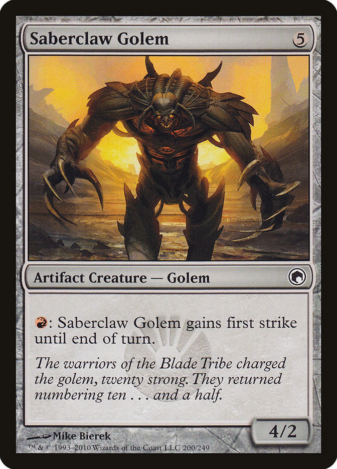 Saberclaw Golem [Scars of Mirrodin] | Game Grid - Logan