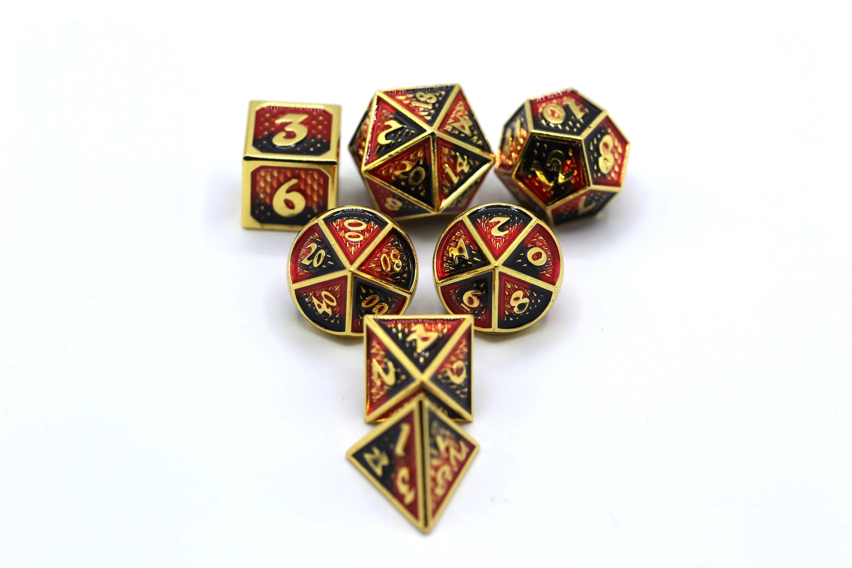 Behemoth Metal Dice: Gold w/ Red & Black | Game Grid - Logan