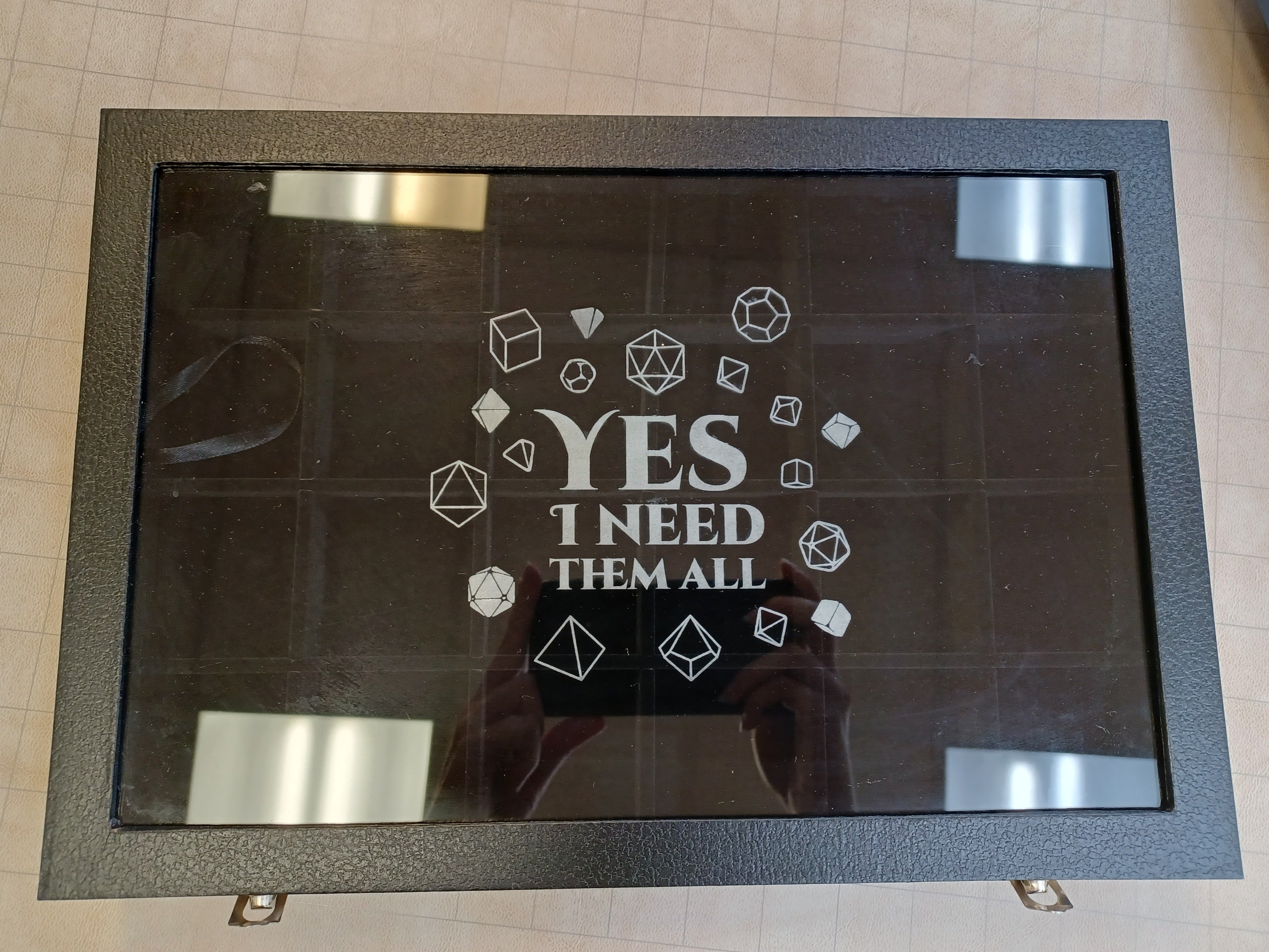 Glass Top Dice Display Case - Yes I Need Them All! (Empty) | Game Grid - Logan
