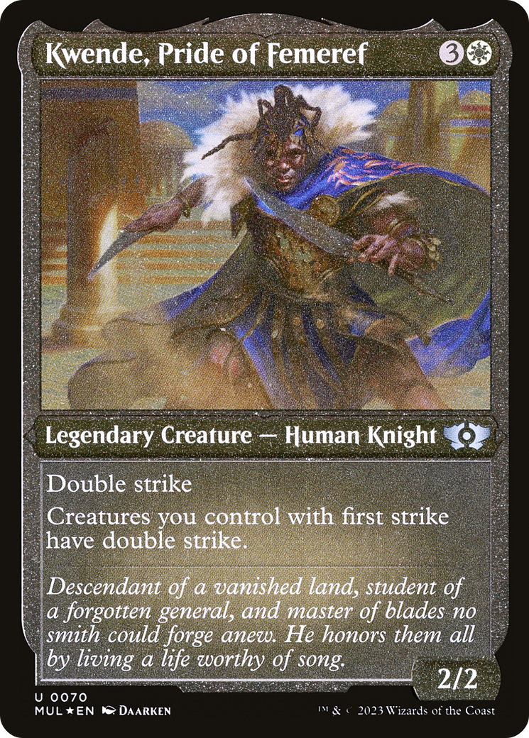 Kwende, Pride of Femeref (Foil Etched) [Multiverse Legends] | Game Grid - Logan