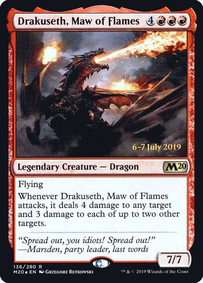 Drakuseth, Maw of Flames [Core Set 2020 Prerelease Promos] | Game Grid - Logan