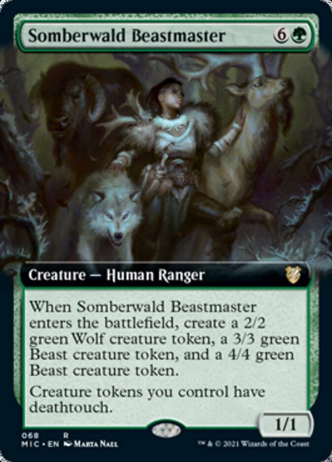 Somberwald Beastmaster (Extended Art) [Innistrad: Midnight Hunt Commander] | Game Grid - Logan