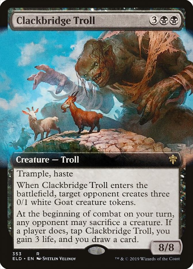 Clackbridge Troll (Extended Art) [Throne of Eldraine] | Game Grid - Logan