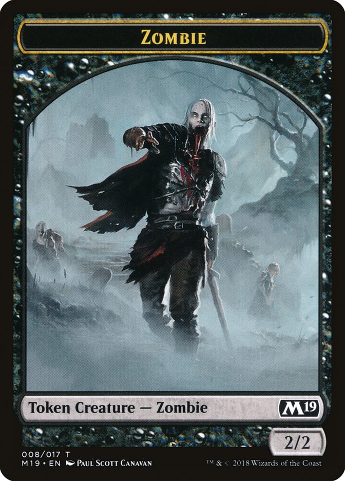 Knight // Zombie Double-Sided Token (Game Night) [Core Set 2019 Tokens] | Game Grid - Logan