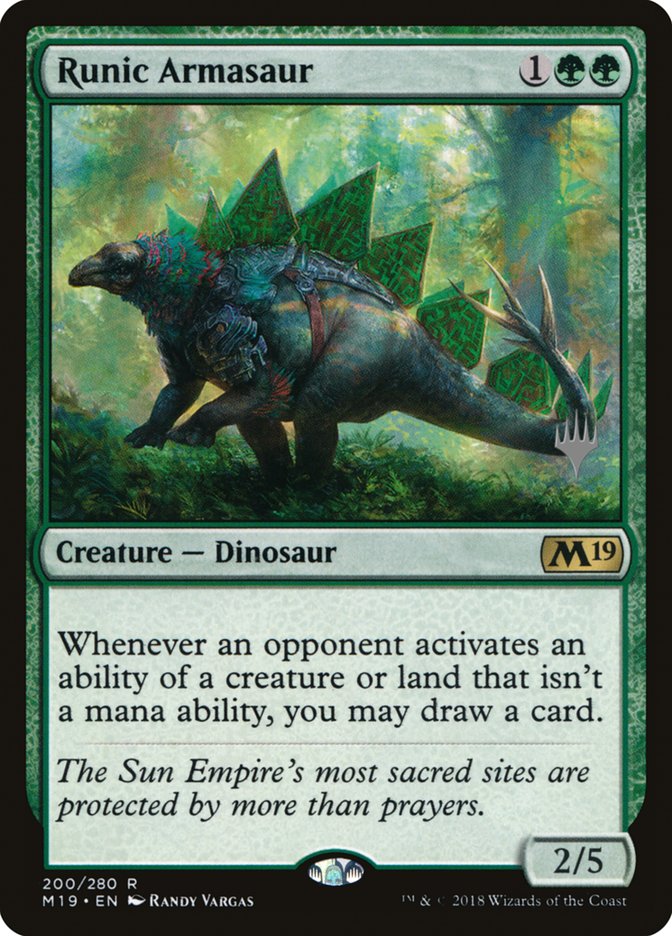 Runic Armasaur (Promo Pack) [Core Set 2019 Promos] | Game Grid - Logan