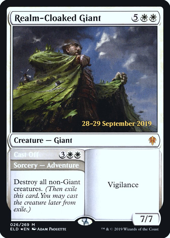 Realm-Cloaked Giant // Cast Off [Throne of Eldraine Prerelease Promos] | Game Grid - Logan