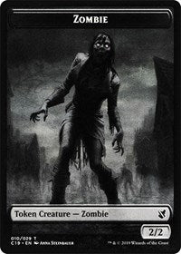 Zombie (010) // Zombie (011) Double-Sided Token [Commander 2019 Tokens] | Game Grid - Logan