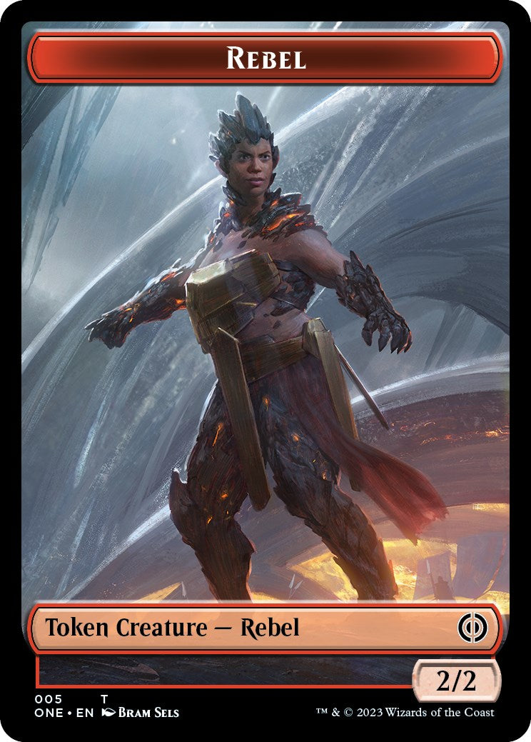 Rebel // Goblin Double-Sided Token [Phyrexia: All Will Be One Commander Tokens] | Game Grid - Logan