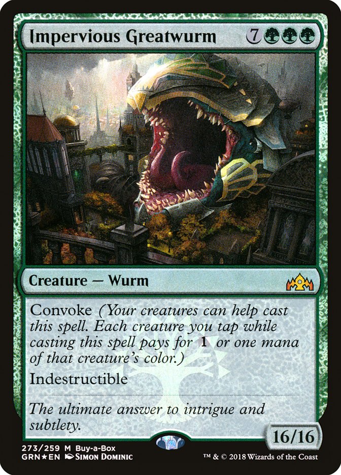 Impervious Greatwurm (Buy-A-Box) [Guilds of Ravnica] | Game Grid - Logan