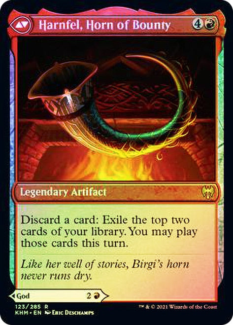 Birgi, God of Storytelling // Harnfel, Horn of Bounty [Kaldheim Prerelease Promos] | Game Grid - Logan