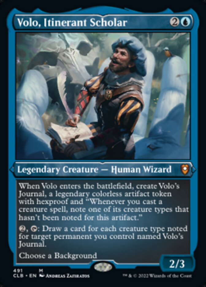 Volo, Itinerant Scholar (Foil Etched) [Commander Legends: Battle for Baldur's Gate] | Game Grid - Logan