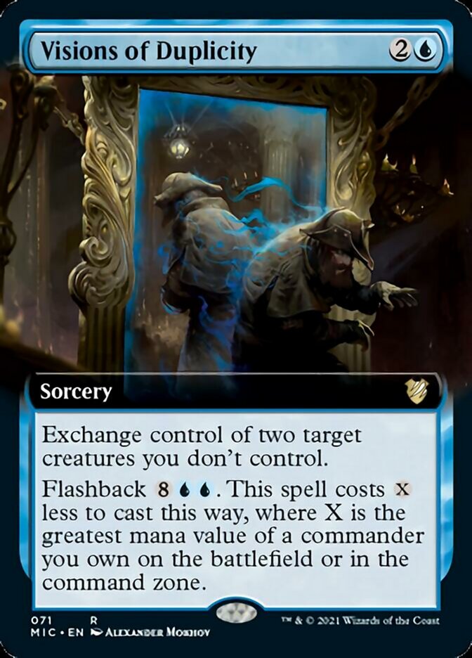 Visions of Duplicity (Extended Art) [Innistrad: Midnight Hunt Commander] | Game Grid - Logan