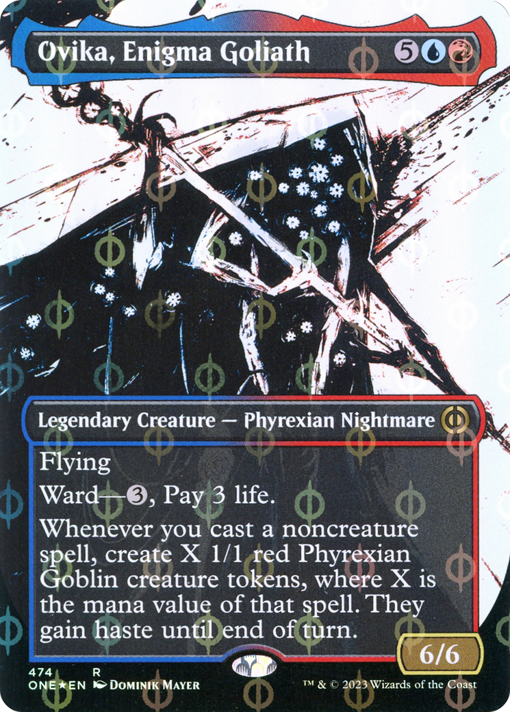 Ovika, Enigma Goliath (Borderless Ichor Step-and-Compleat Foil) [Phyrexia: All Will Be One] | Game Grid - Logan