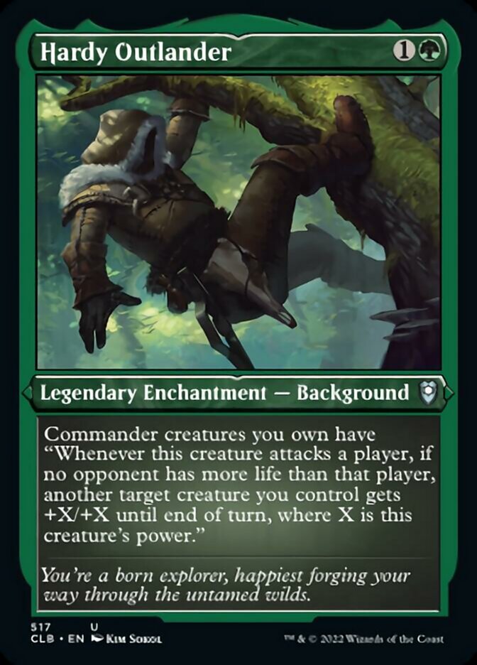 Hardy Outlander (Foil Etched) [Commander Legends: Battle for Baldur's Gate] | Game Grid - Logan