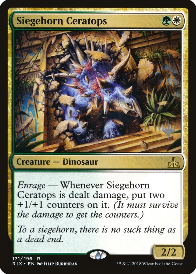 Siegehorn Ceratops (Promo Pack) [Rivals of Ixalan Promos] | Game Grid - Logan