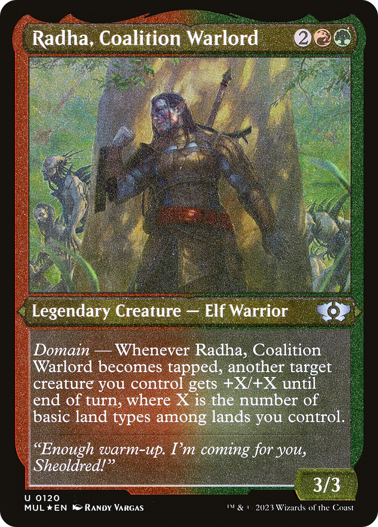 Radha, Coalition Warlord (Foil Etched) [Multiverse Legends] | Game Grid - Logan