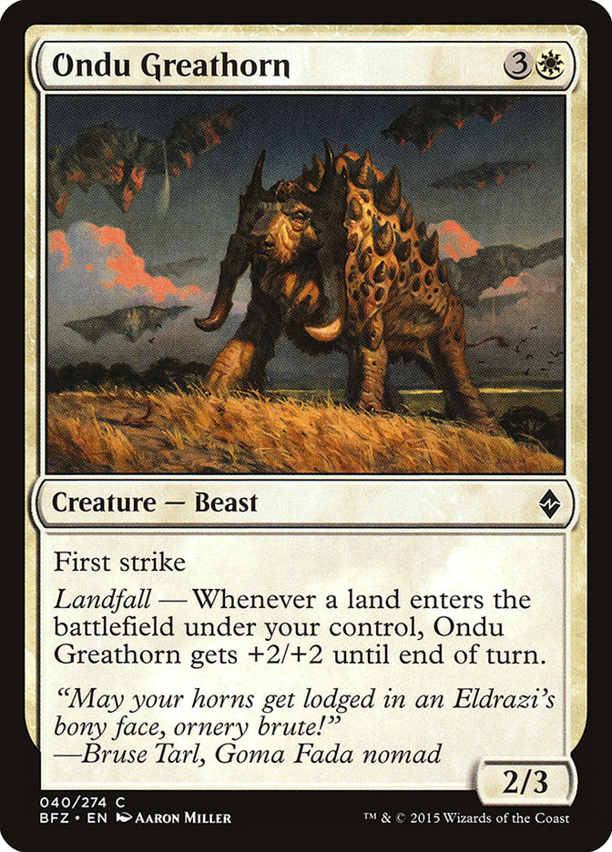 Ondu Greathorn [Battle for Zendikar] | Game Grid - Logan