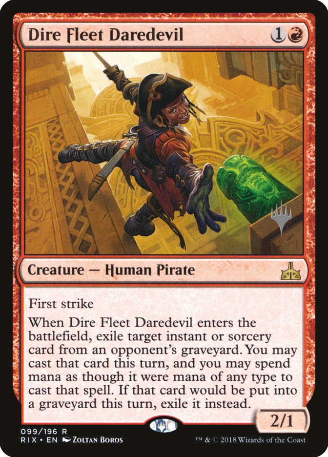 Dire Fleet Daredevil (Promo Pack) [Rivals of Ixalan Promos] | Game Grid - Logan