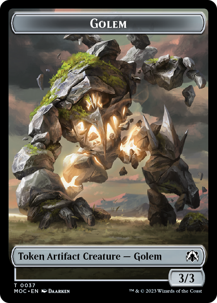 Golem // Clue Double-Sided Token [March of the Machine Commander Tokens] | Game Grid - Logan