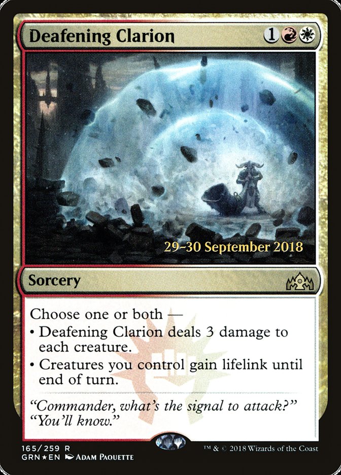 Deafening Clarion [Guilds of Ravnica Prerelease Promos] | Game Grid - Logan