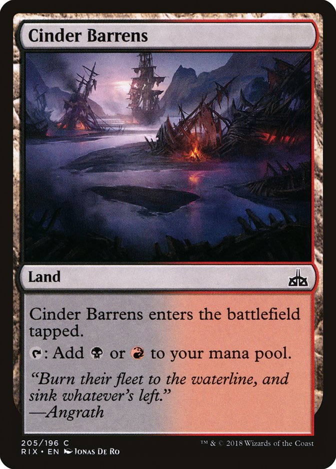 Cinder Barrens [Rivals of Ixalan] | Game Grid - Logan