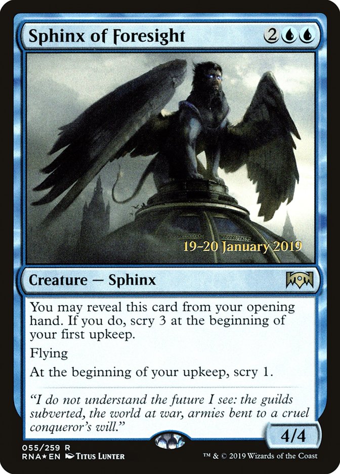 Sphinx of Foresight [Ravnica Allegiance Prerelease Promos] | Game Grid - Logan