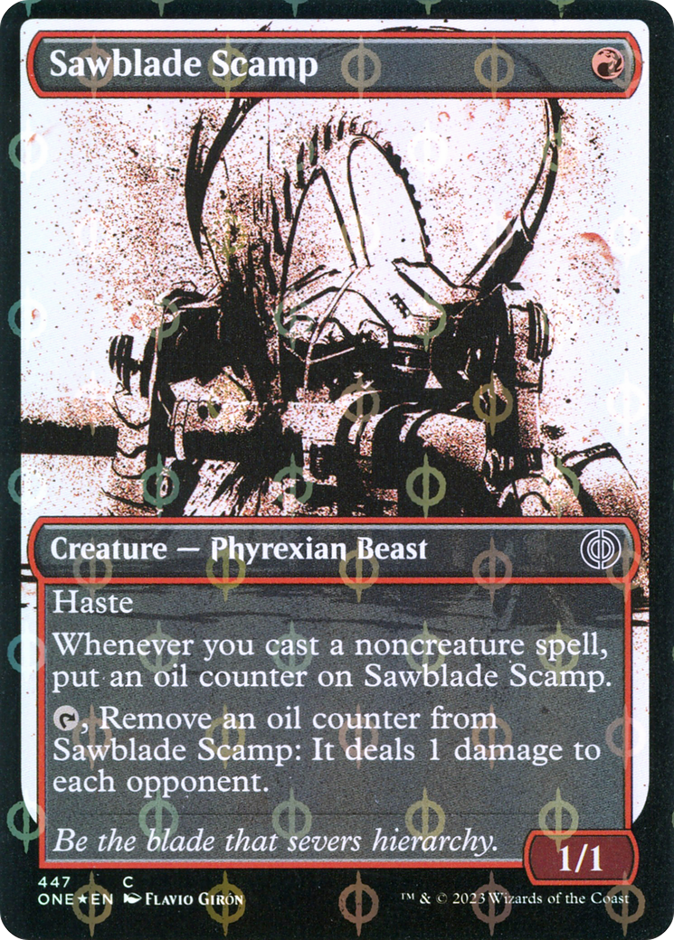 Sawblade Scamp (Showcase Ichor Step-and-Compleat Foil) [Phyrexia: All Will Be One] | Game Grid - Logan