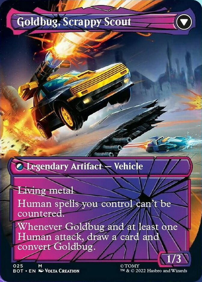 Goldbug, Humanity's Ally // Goldbug, Scrappy Scout (Shattered Glass) [Transformers] | Game Grid - Logan