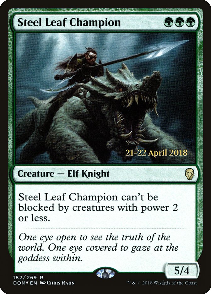 Steel Leaf Champion [Dominaria Prerelease Promos] | Game Grid - Logan