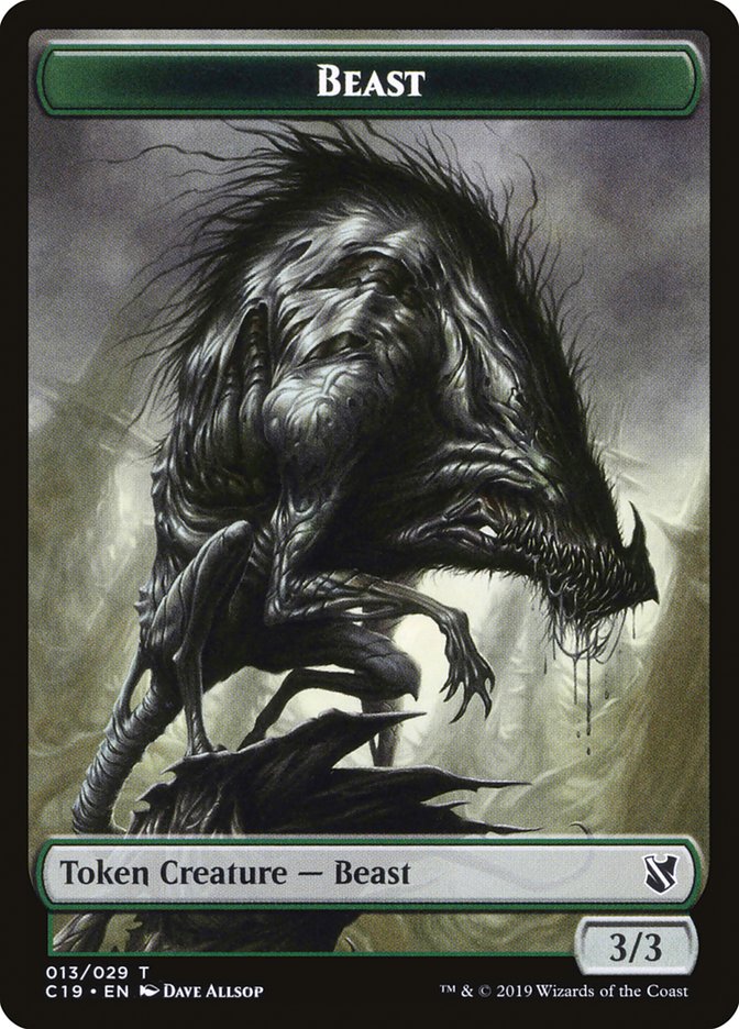 Beast Token (013/029) [Commander 2019 Tokens] | Game Grid - Logan