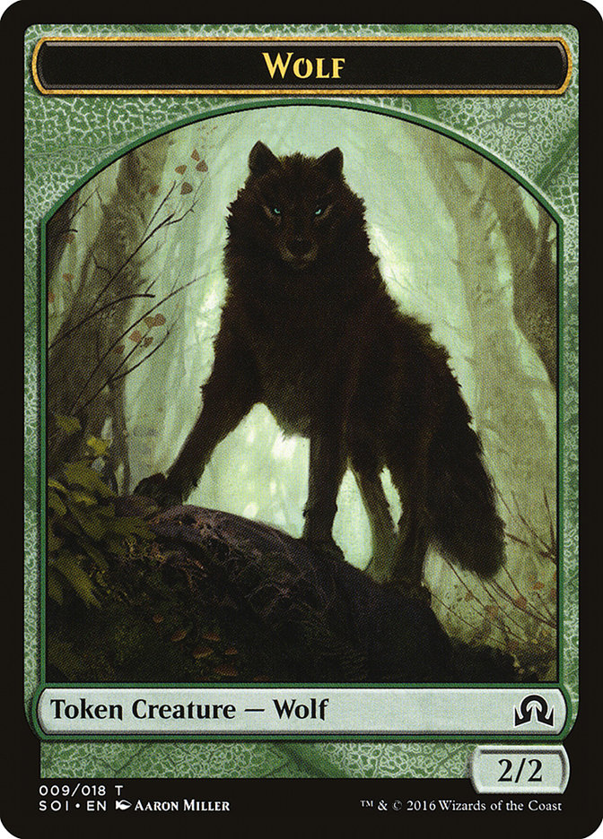 Wolf Token [Shadows over Innistrad Tokens] | Game Grid - Logan