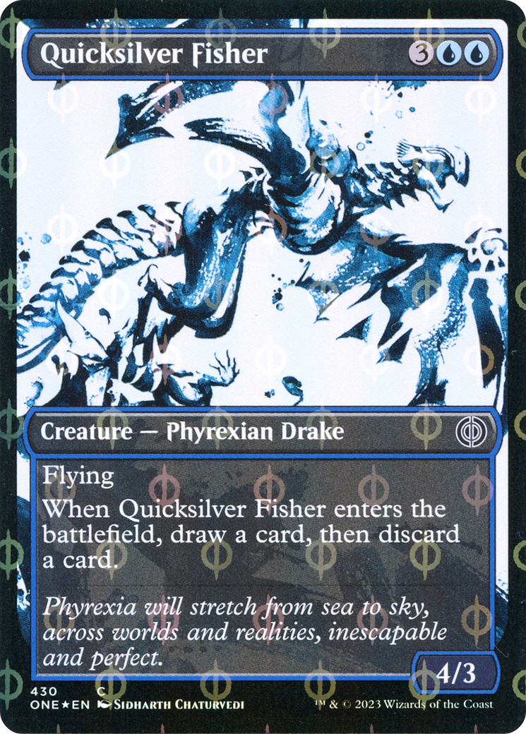 Quicksilver Fisher (Showcase Ichor Step-and-Compleat Foil) [Phyrexia: All Will Be One] | Game Grid - Logan
