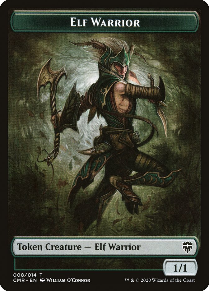 Elf Warrior // Zombie Double-Sided Token [Commander Legends Tokens] | Game Grid - Logan